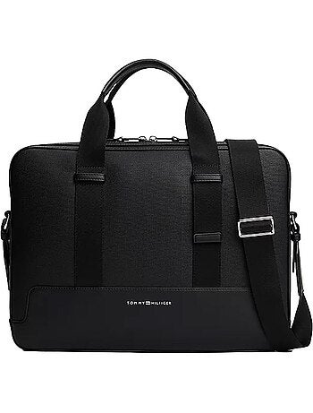 Tommy hilfiger moderne zwarte heren schoudertas