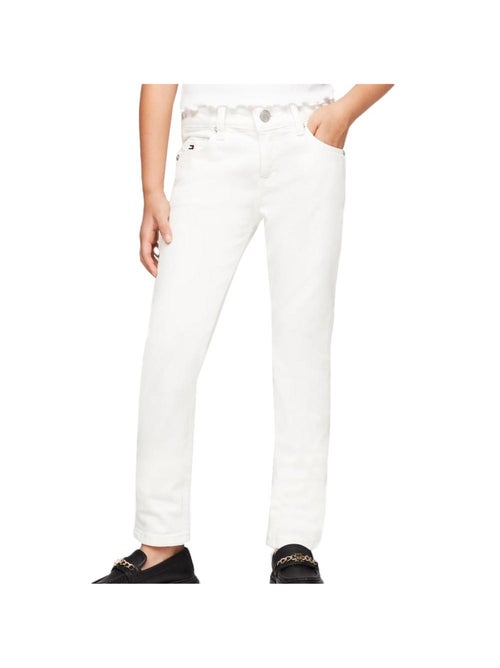 Tommy hilfiger nora slim fit jeans wit voor meisjes - Kiabi