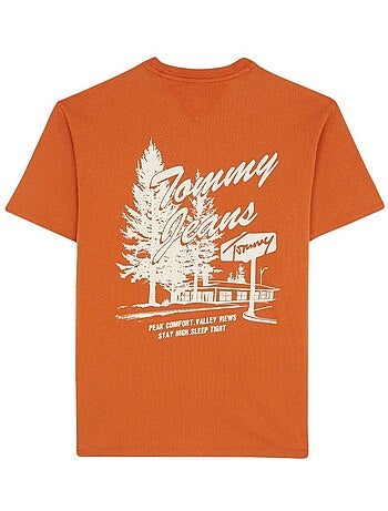 Tommy hilfiger oranje t-shirt voor heren - nieuwe collectie