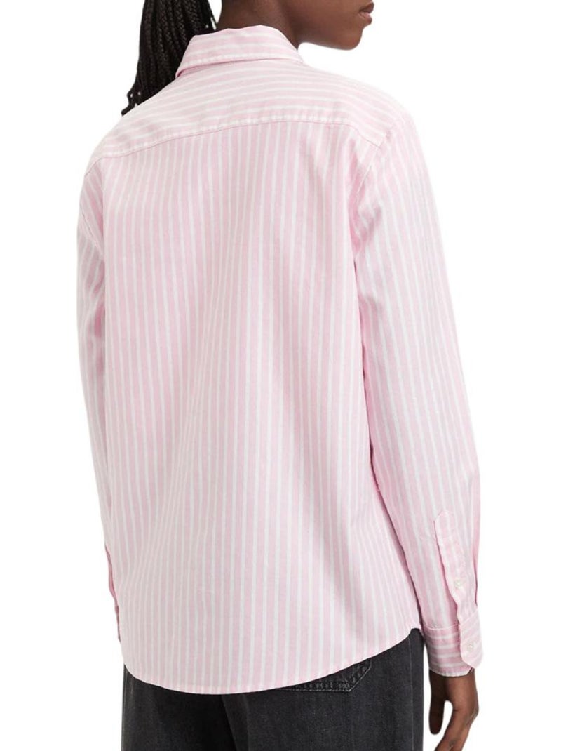 Tommy Hilfiger Oxford Gestreept Dames Overhemd Roze Roze - Kiabi