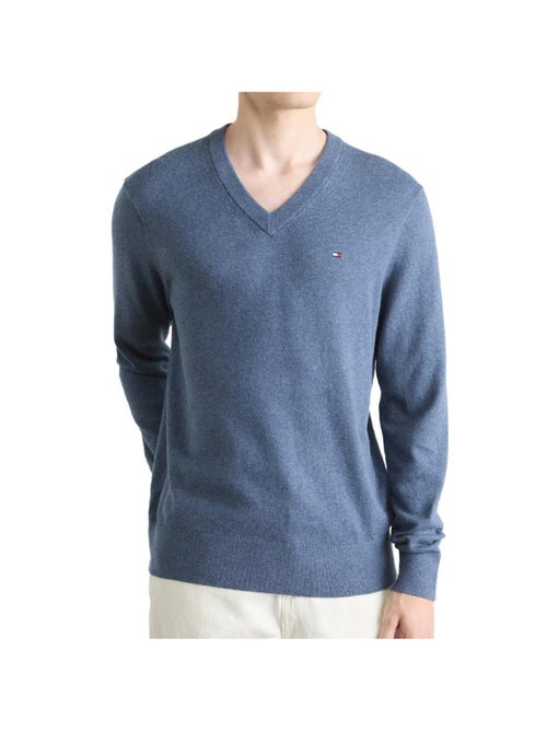Tommy Hilfiger Pima Katoenen Herentrui - Middernachtblauw - Kiabi Tommy Hilfiger Pima Katoenen Herentrui - Middernachtblauw - Kiabi