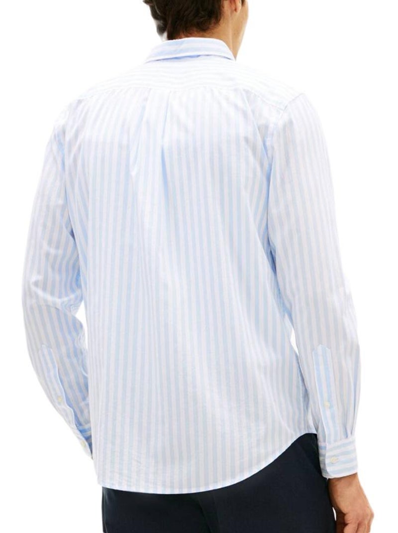 Tommy hilfiger poplin overhemd voor heren - blauw/wit Blauw - Kiabi