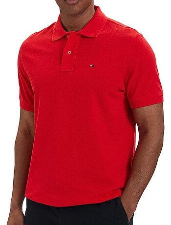 Tommy hilfiger regular fit polo rood voor heren