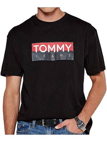 Tommy hilfiger regular fit t-shirt zwart voor heren