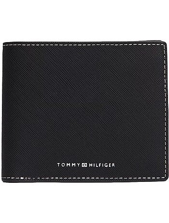 Tommy hilfiger saffiano heren portemonnee zwart