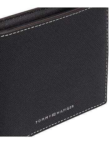 Tommy hilfiger saffiano heren portemonnee zwart