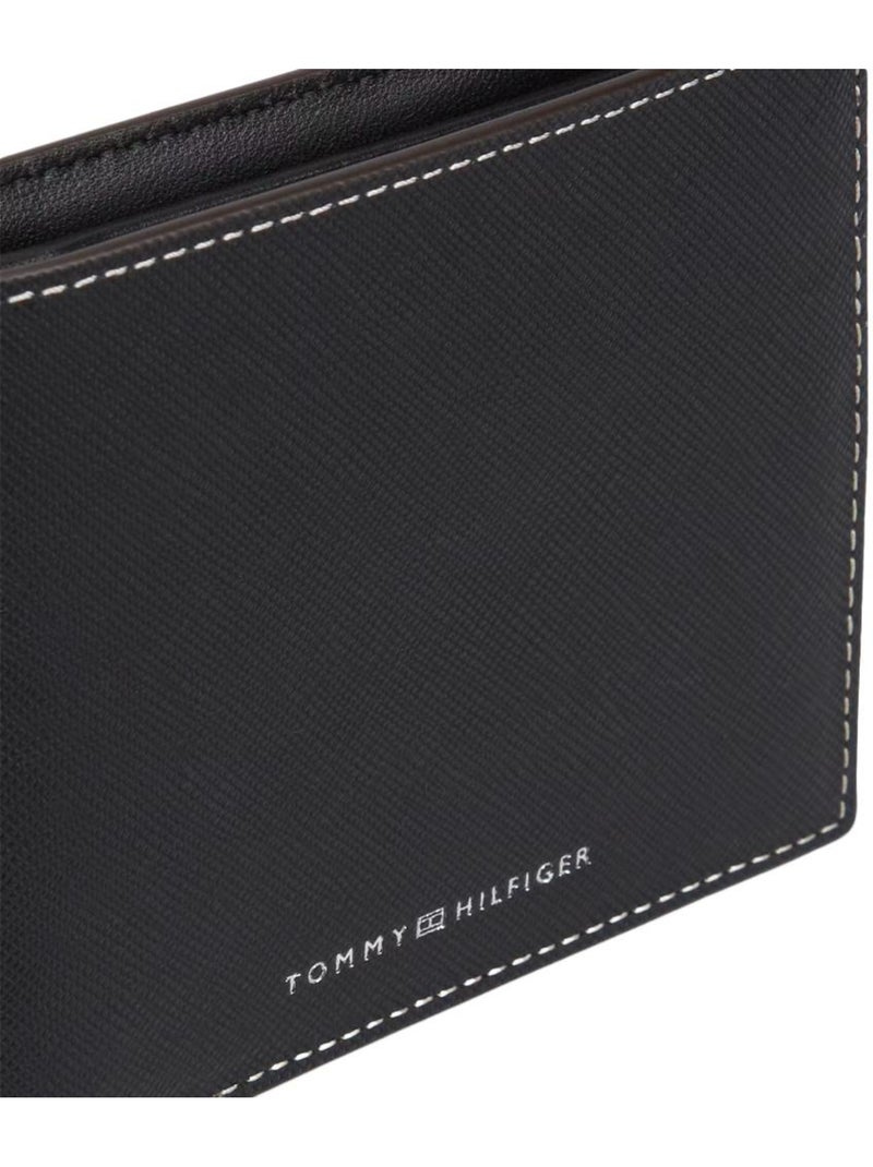 Tommy hilfiger saffiano heren portemonnee zwart Zwart - Kiabi