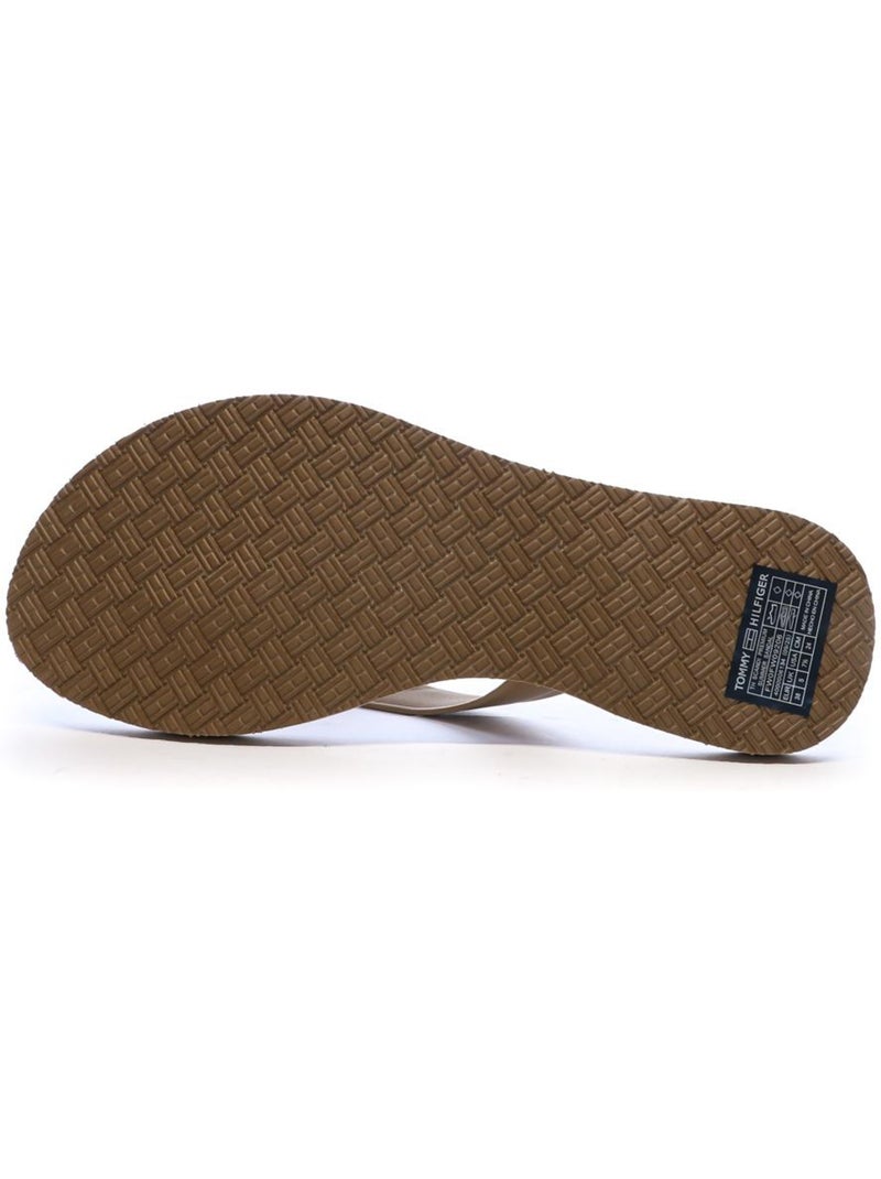 Tommy hilfiger scandi premium beige dames slippers Beige - Kiabi