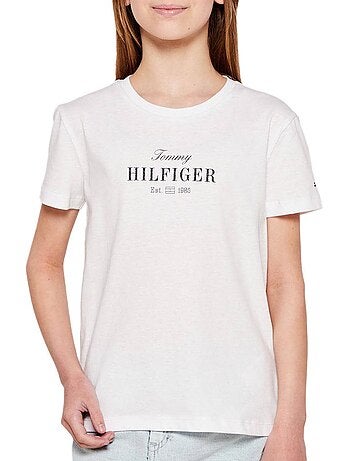 Tommy hilfiger script t-shirt wit voor meisjes