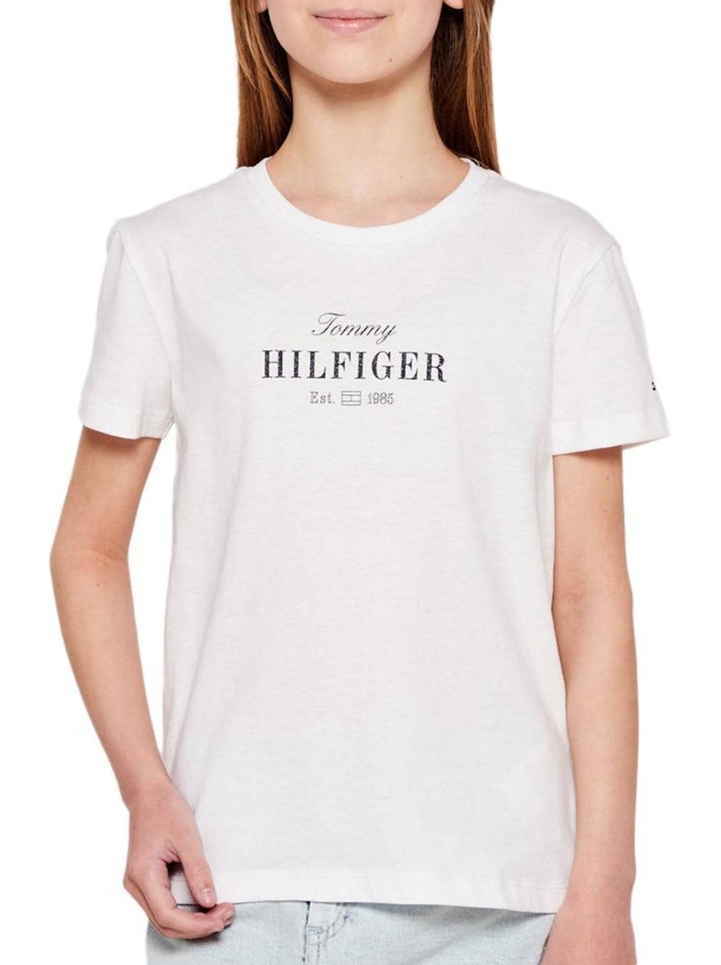 Tommy hilfiger script t-shirt wit voor meisjes Wit - Kiabi