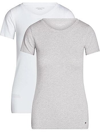 Tommy hilfiger sky dames t-shirts - set van 2 wit/grijs