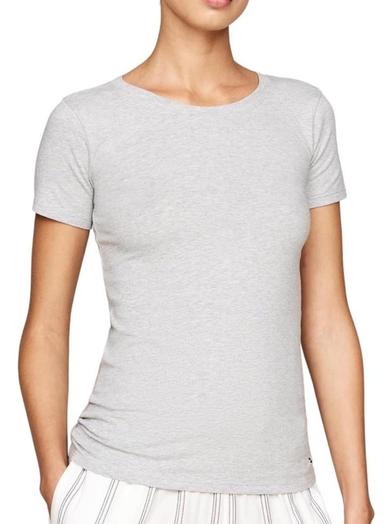 Tommy Hilfiger Sky Dames T-shirts - Set van 2 Wit/Grijs Zilvergrijs - Kiabi