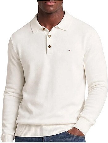 Tommy hilfiger slim essential beige polo voor heren