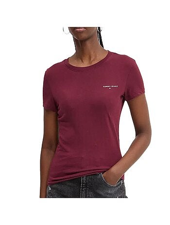 Tommy hilfiger slim fit bordeaux rood dames t-shirt