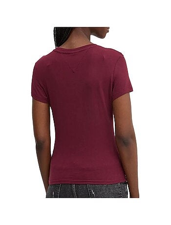 Tommy hilfiger slim fit bordeaux rood dames t-shirt