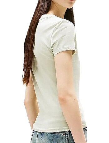 Tommy hilfiger slim fit dames t-shirt lichtgroen dw0dw21164