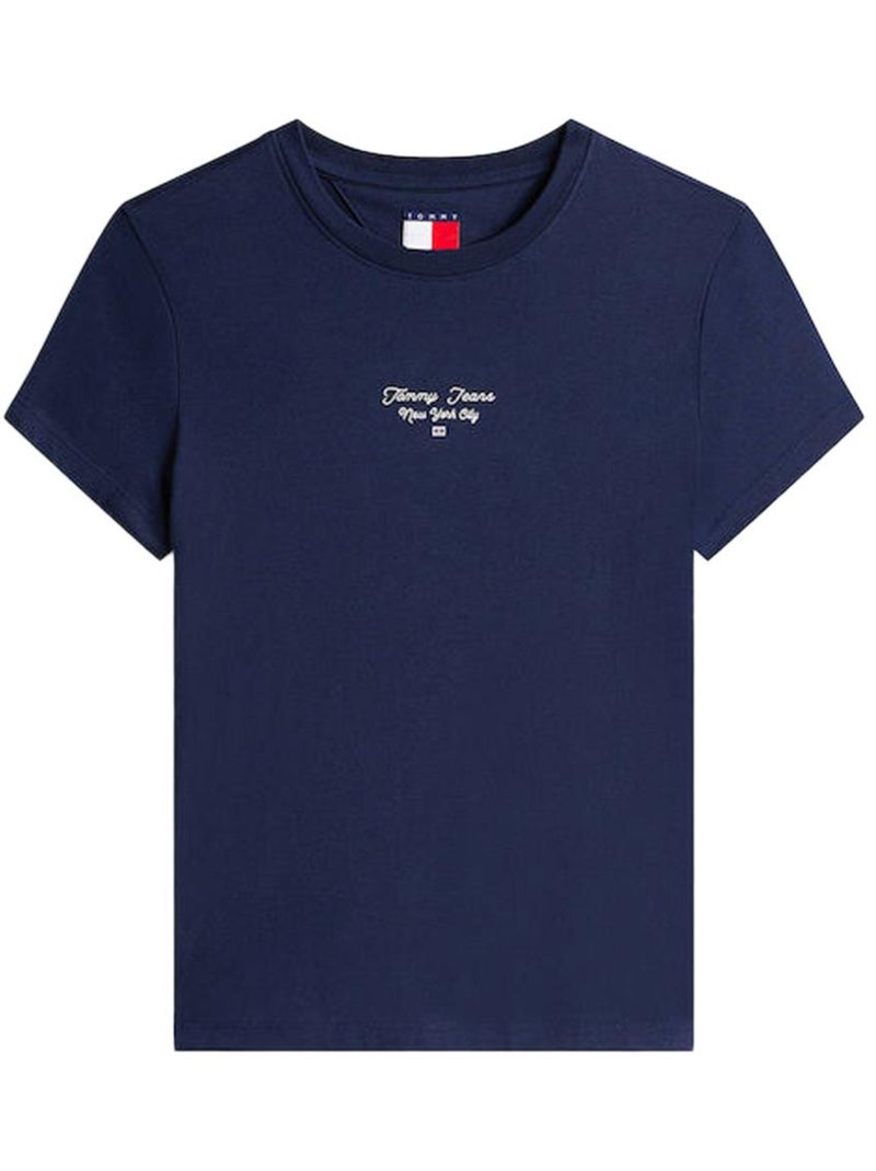 Tommy Hilfiger Slim Fit Dames T-shirt met Logo - Marineblauw Marineblauw - Kiabi