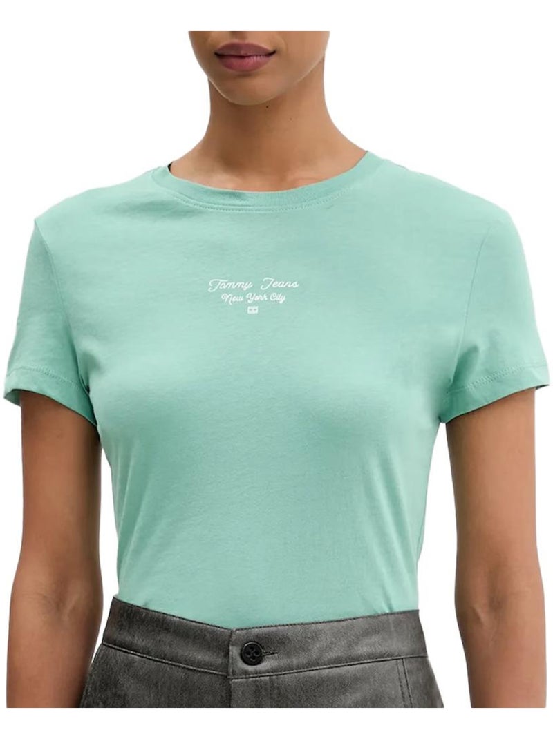 Tommy Hilfiger Slim Fit Dames T-shirt met Logo Groen - Kiabi