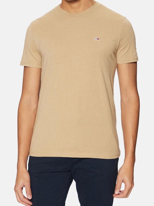 Tommy Hilfiger Slim Fit Heren T-Shirt Bruin Jersey - Kiabi Tommy Hilfiger Slim Fit Heren T-Shirt Bruin Jersey - Kiabi