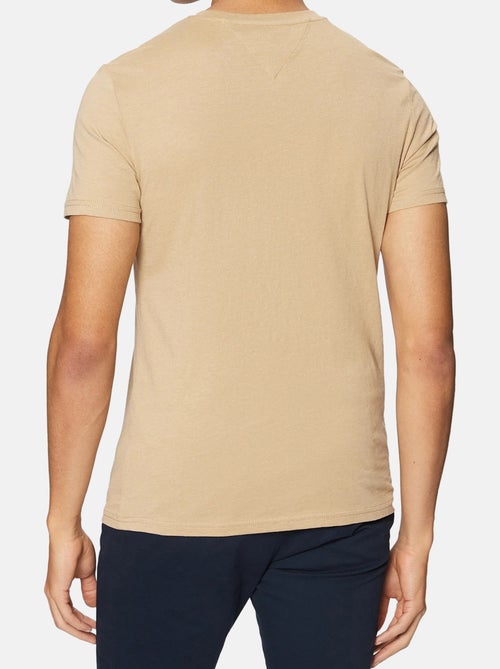 Tommy Hilfiger Slim Fit Heren T-Shirt Bruin Jersey - Kiabi Tommy Hilfiger Slim Fit Heren T-Shirt Bruin Jersey - Kiabi