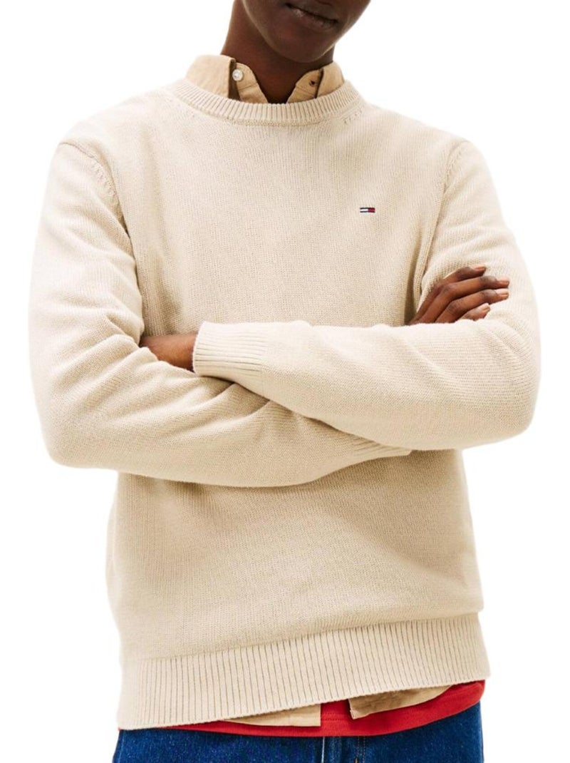 Tommy Hilfiger Slim Fit Heren Trui Beige Beige - Kiabi