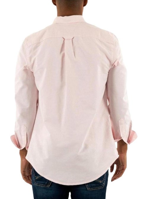 Tommy Hilfiger Slim Fit Herenoverhemd met Bordeaux/Witte Strepen - Kiabi Tommy Hilfiger Slim Fit Herenoverhemd met Bordeaux/Witte Strepen - Kiabi