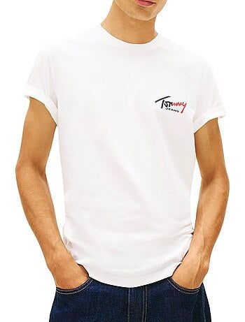 Tommy hilfiger slim fit t-shirt voor heren - beige
