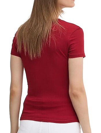 Tommy hilfiger slim fit bordeaux rood dames t-shirt