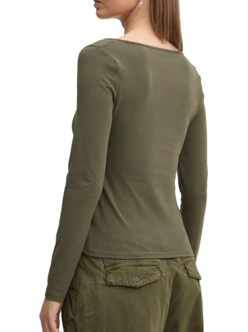 Tommy Hilfiger Slim Metallic Groen T-shirt met Lange Mouwen voor Dames - Kiabi Tommy Hilfiger Slim Metallic Groen T-shirt met Lange Mouwen voor Dames - Kiabi