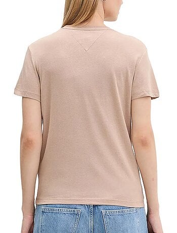 Tommy hilfiger t-shirt voor dames - wit/geel - tjw reg essential