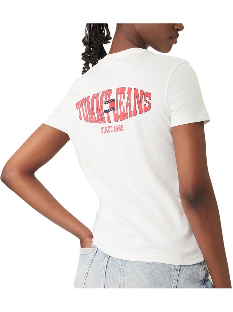Tommy hilfiger t-shirt dames wit tjw regulier Beige - Kiabi