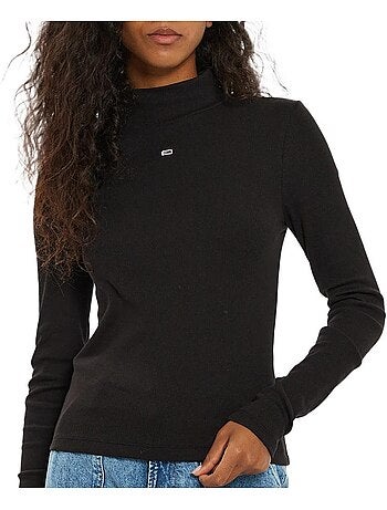 Tommy hilfiger t-shirt dames zwart tjw essential mock