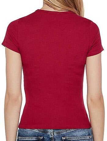 Tommy hilfiger dames t-shirt met roze badge