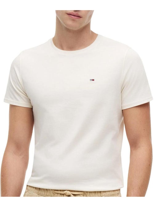 Tommy hilfiger t-shirt slim fit beige voor heren - Kiabi