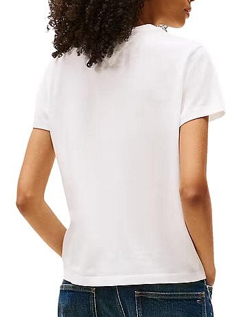 Tommy hilfiger t-shirt voor dames - wit/geel - tjw reg essential
