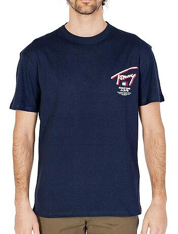 Tommy hilfiger t-shirt voor heren - donkerblauw katoen