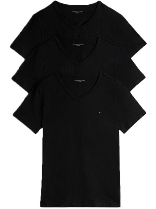 Tommy Hilfiger T-shirt Zwart Heren - 3-pack UM0UM03637 - Kiabi Tommy Hilfiger T-shirt Zwart Heren - 3-pack UM0UM03637 - Kiabi