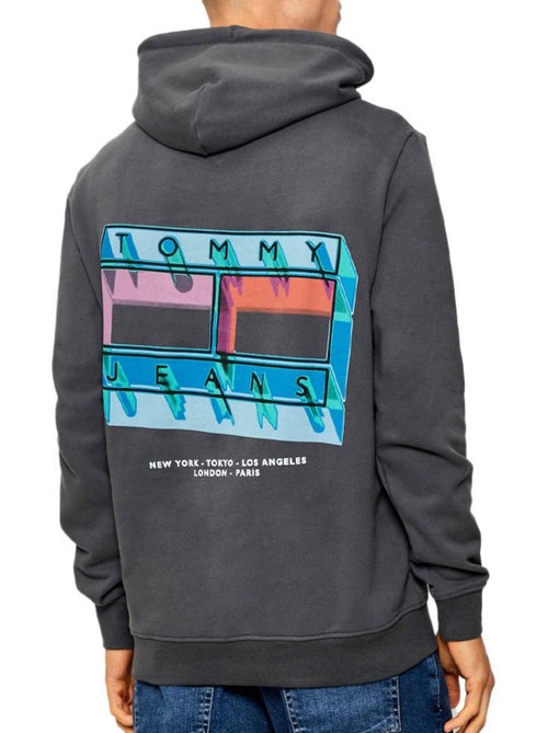 Tommy Hilfiger TJM Flag Heren Sweatshirt Grijs - Kiabi Tommy Hilfiger TJM Flag Heren Sweatshirt Grijs - Kiabi