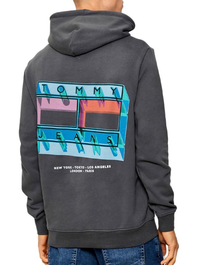Tommy Hilfiger TJM Flag Heren Sweatshirt Grijs Zilvergrijs - Kiabi