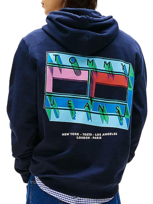 Tommy Hilfiger TJM Flag Heren Sweatshirt Marineblauw - Kiabi Tommy Hilfiger TJM Flag Heren Sweatshirt Marineblauw - Kiabi