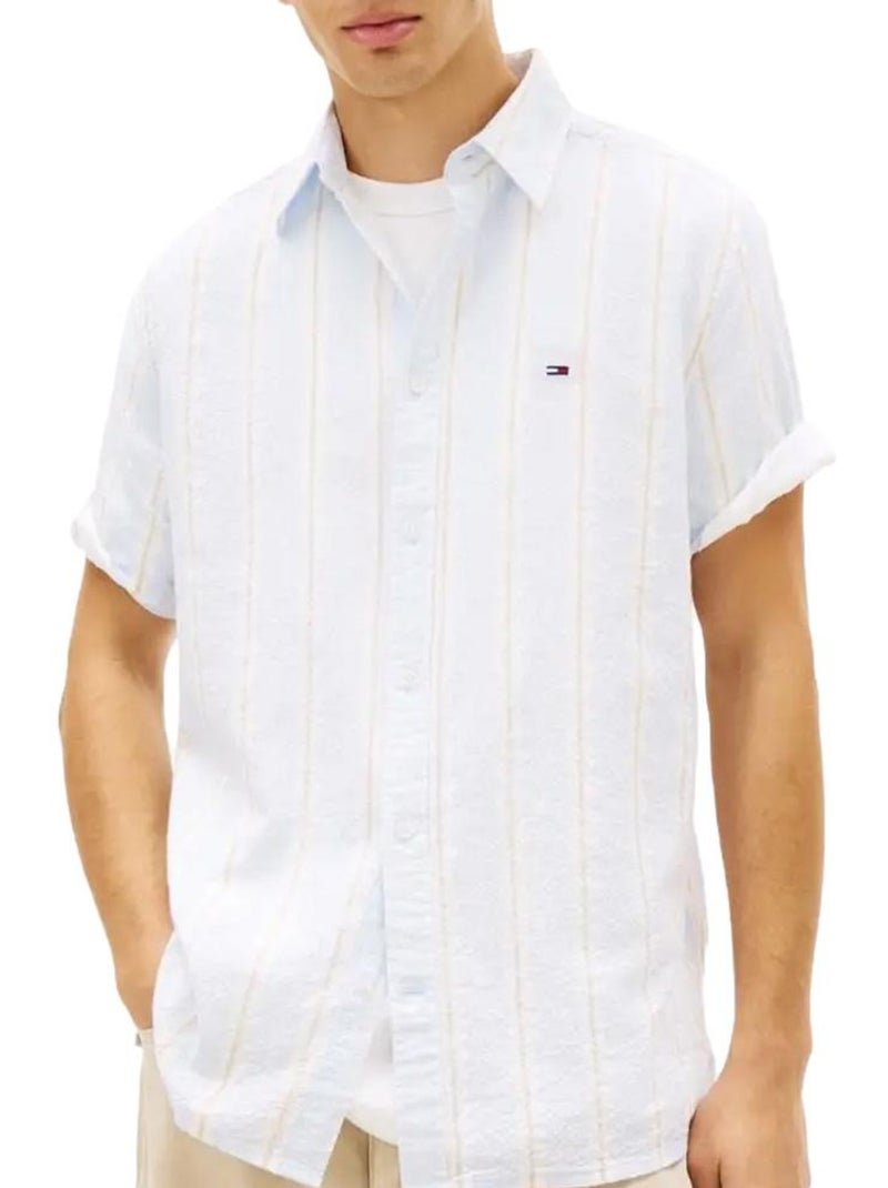 Tommy Hilfiger TJM Regular Fit Heren overhemd lichtblauw/beige Blauw - Kiabi
