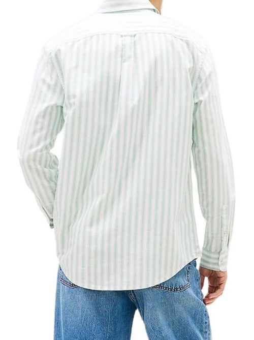 Tommy Hilfiger TJM Regular Gestreepte Overhemd voor Heren - Groen/Beige - Kiabi Tommy Hilfiger TJM Regular Gestreepte Overhemd voor Heren - Groen/Beige - Kiabi