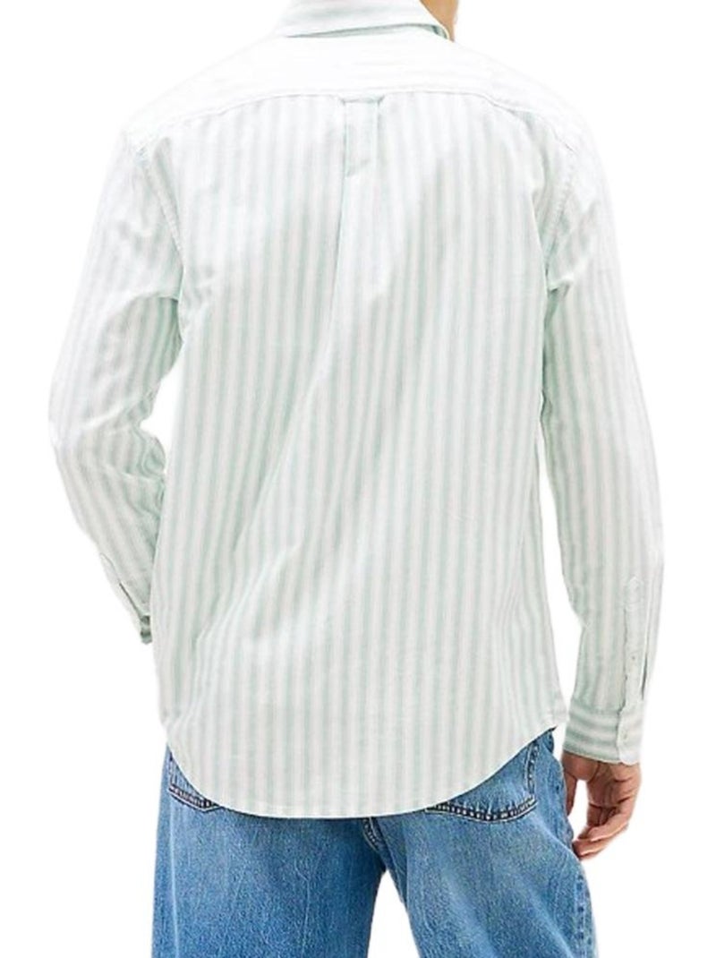 Tommy Hilfiger TJM Regular Gestreepte Overhemd voor Heren - Groen/Beige Groen - Kiabi