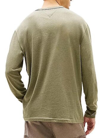 Tommy hilfiger tjm regular heren t-shirt met lange mouwen zwart