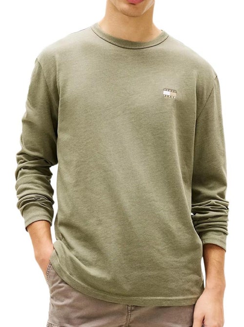 Tommy hilfiger tjm regular heren t-shirt met lange mouwen kaki - Kiabi Tommy hilfiger tjm regular heren t-shirt met lange mouwen kaki - Kiabi