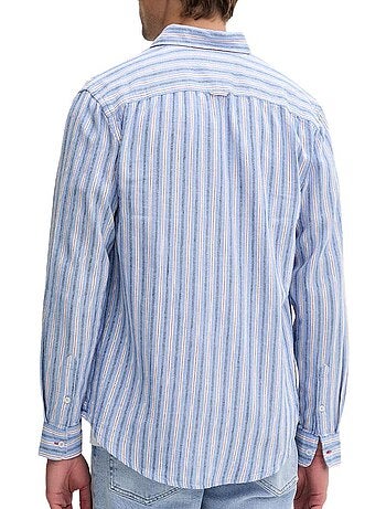 Tommy hilfiger tjm regular linnen overhemd voor heren - beige/wit