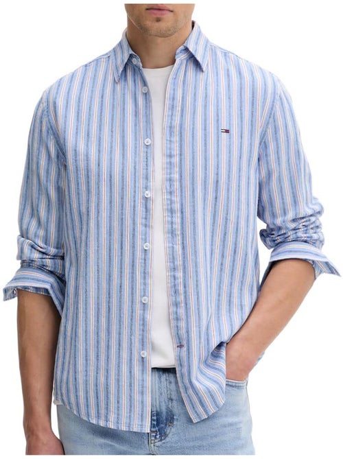 Tommy Hilfiger TJM Regular Linnen overhemd voor heren - Blauw/Wit - Kiabi Tommy Hilfiger TJM Regular Linnen overhemd voor heren - Blauw/Wit - Kiabi