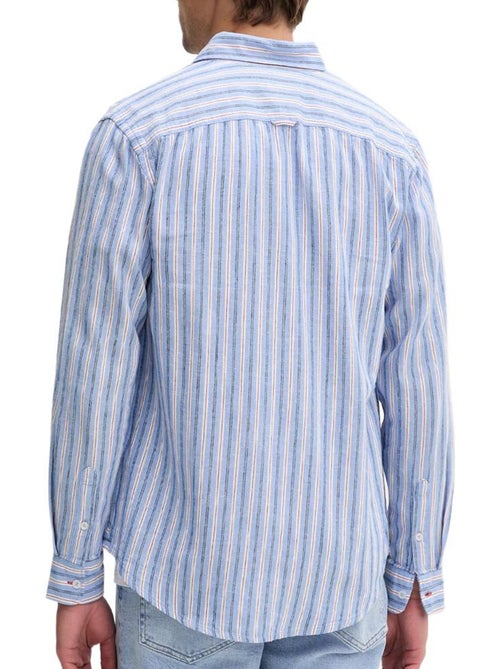 Tommy Hilfiger TJM Regular Linnen overhemd voor heren - Blauw/Wit - Kiabi Tommy Hilfiger TJM Regular Linnen overhemd voor heren - Blauw/Wit - Kiabi