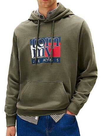 Tommy hilfiger tjm regular rwb flag heren sweatshirt kaki