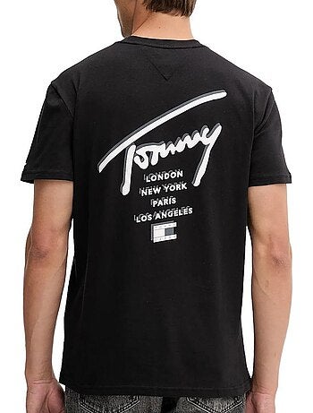 Tommy hilfiger tjm regular sign city t-shirt zwart voor heren